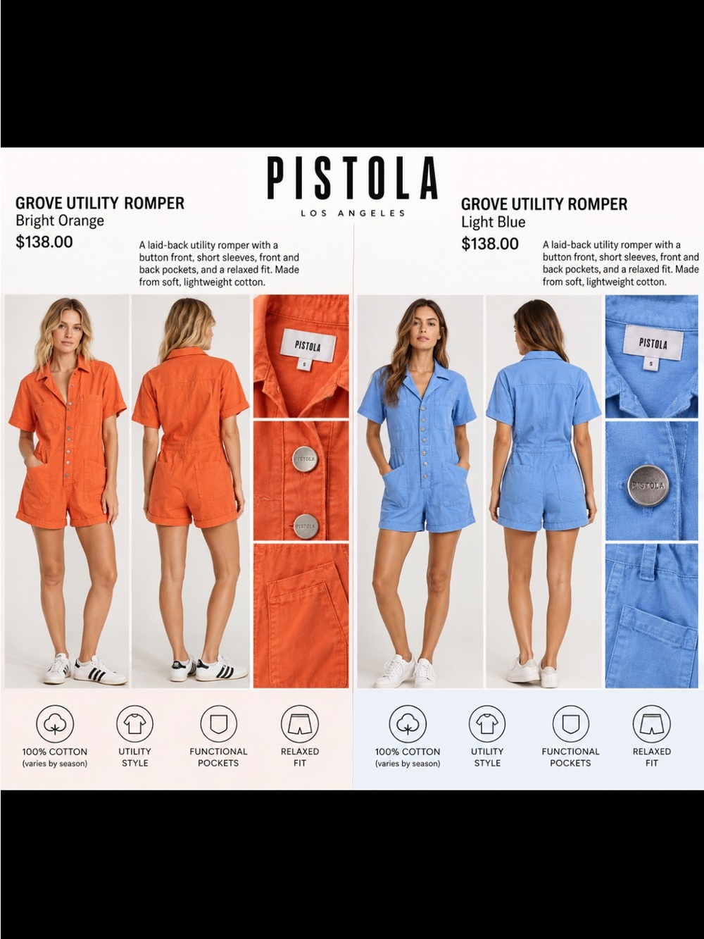 pistola Light Blue Romper